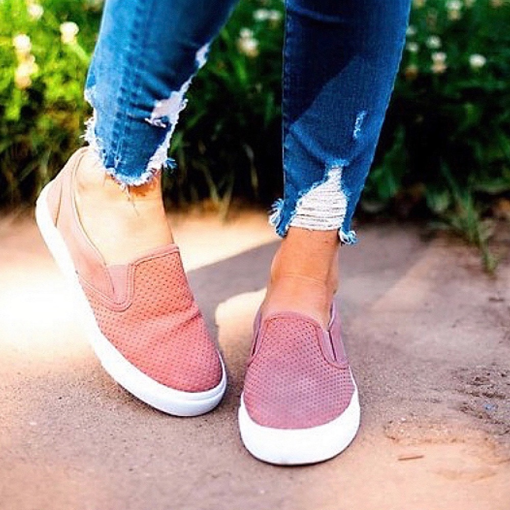 Perforated Platform Slip On Sneaker